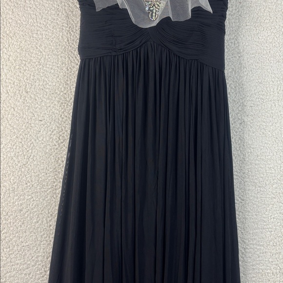 NWT Terani Couture Womens Black Beaded Neckline Strapless High Low Gown Size 18 - Picture 8 of 16